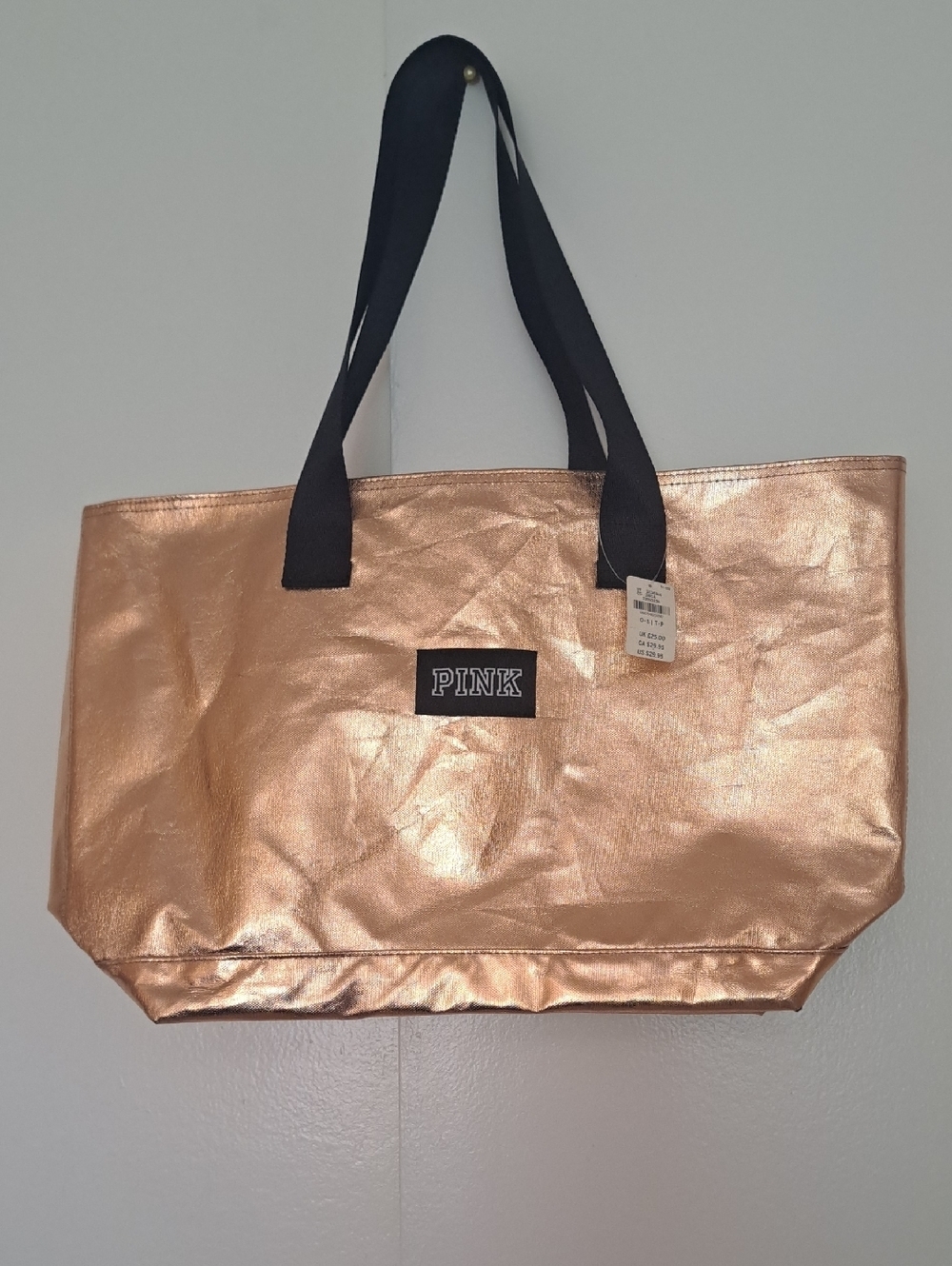 PINK Victoria's Secret Shimmering Tote - Bronze